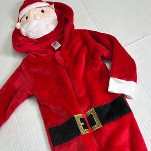 Santa Baby One Piece Full Zip Jumpsuit Size 24 Months Red‎ Christmas Holiday
